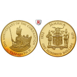 Jamaika, 100 Dollars 1978, 10,21 g fein, PP
