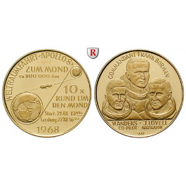 Verkehr, Raumfahrt, Goldmedaille o.J., 3,15 g fein, PP