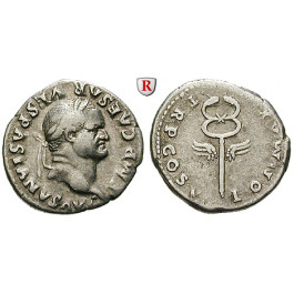 Römische Kaiserzeit, Vespasianus, Denar Juli - Dez. 71, ss+