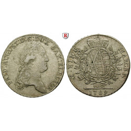 Sachsen, Albertinische Linie, Friedrich August III., Konventionstaler 1789, ss/ss-vz