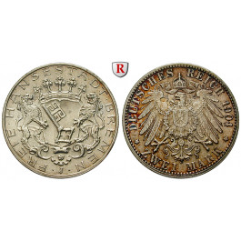 Deutsches Kaiserreich, Bremen, 2 Mark 1904, J, vz-st/vz, J. 59