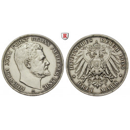 Deutsches Kaiserreich, Reuss-Greiz, Heinrich XXIV., 3 Mark 1909, A, ss+, J. 119