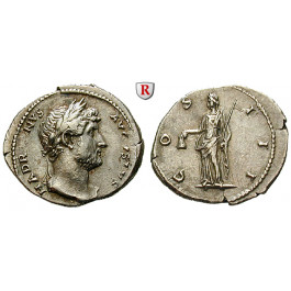 Römische Kaiserzeit, Hadrianus, Denar 125-128, ss-vz