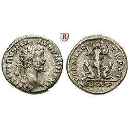 Römische Kaiserzeit, Septimius Severus, Denar 198, ss-vz
