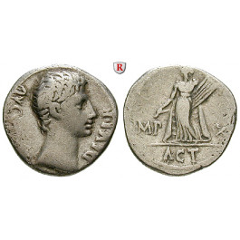 Römische Kaiserzeit, Augustus, Denar 15-13 v.Chr., ss