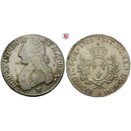 Frankreich, Louis XVI., Ecu aux rameaux d`olivier 1785, ss+