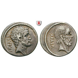 Römische Republik, M. Junius Brutus, Denar 54 v.Chr., ss+