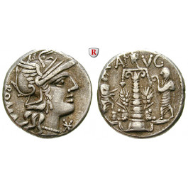 Römische Republik, C. Minucius Augurinus, Denar 134 v.Chr., ss-vz