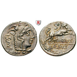 Römische Republik, L. Thorius Balbus, Denar 105 v.Chr., ss-vz