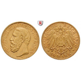 Deutsches Kaiserreich, Baden, Friedrich I., 10 Mark 1890, G, ss-vz/vz, J. 188