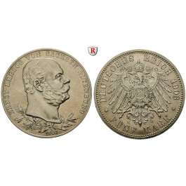 Deutsches Kaiserreich, Sachsen-Altenburg, Ernst, 5 Mark 1903, Regierungsjubiläum, A, ss-vz/vz, J. 144