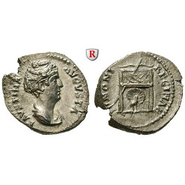 Römische Kaiserzeit, Faustina I., Frau des Antoninus Pius, Denar 139-141, f.vz