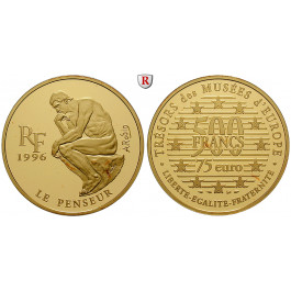 Frankreich, V. Republik, 500 Francs 1996, 31,1 g fein, PP