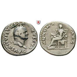 Römische Kaiserzeit, Vespasianus, Denar 78-79, ss