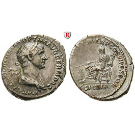 Römische Kaiserzeit, Traianus, Denar 116-117, ss+