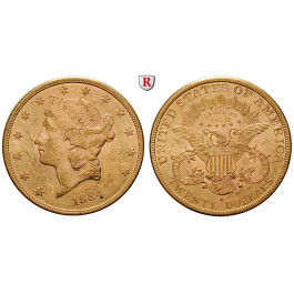 USA, 20 Dollars 1884, 30,09 g fein, ss-vz/vz