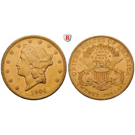 USA, 20 Dollars 1904, 30,09 g fein, ss-vz/vz