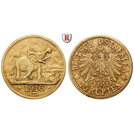 Nebengebiete, Deutsch-Ostafrika, 15 Rupien 1916, Tabora, f.vz, J. 728a