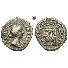 Römische Kaiserzeit, Faustina II., Frau des Marcus Aurelius, Denar 147-176, ss