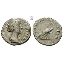 Römische Kaiserzeit, Faustina I., Frau des Antoninus Pius, Denar nach 141, ss