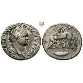 Römische Kaiserzeit, Domitianus, Caesar, Denar 77-78, ss+