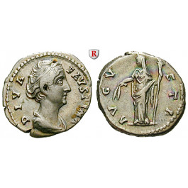 Römische Kaiserzeit, Faustina I., Frau des Antoninus Pius, Denar nach 141, ss-vz
