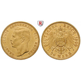 Deutsches Kaiserreich, Hessen, Ernst Ludwig, 20 Mark 1900, A, ss+/vz, J. 225