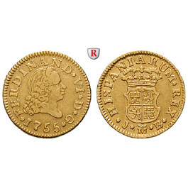 Spanien, Ferdinand VI., 1/2 Escudo 1755, ss