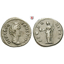 Römische Kaiserzeit, Faustina I., Frau des Antoninus Pius, Denar nach 141, ss+