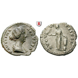 Römische Kaiserzeit, Faustina II., Frau des Marcus Aurelius, Denar 145-161, ss-vz/ss