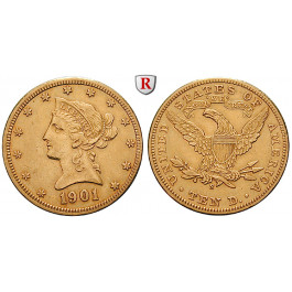 USA, 10 Dollars 1901, 15,05 g fein, ss-vz