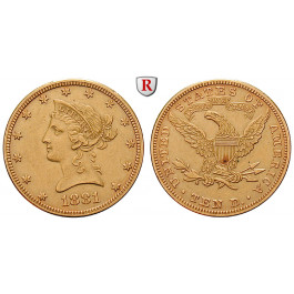USA, 10 Dollars 1881, 15,05 g fein, ss-vz