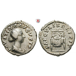 Römische Kaiserzeit, Faustina II., Frau des Marcus Aurelius, Denar 147-176, ss