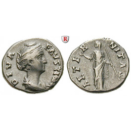 Römische Kaiserzeit, Faustina I., Frau des Antoninus Pius, Denar nach 141, ss-vz