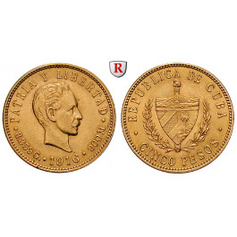 Kuba, 5 Pesos 1916, 7,52 g fein, f.vz