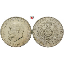 Deutsches Kaiserreich, Bayern, Ludwig III., 5 Mark 1914, D, f.vz, J. 53