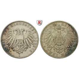 Deutsches Kaiserreich, Lübeck, 2 Mark 1901, A, ss+, J. 80