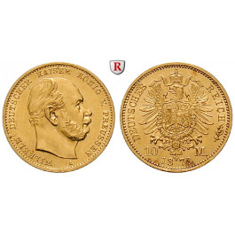 Deutsches Kaiserreich, Preussen, Wilhelm I., 10 Mark 1873, A, ss-vz/vz+, J. 242