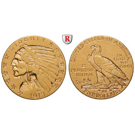 USA, 5 Dollars 1913, 7,52 g fein, ss-vz