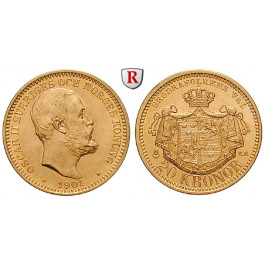 Schweden, Oskar II., 20 Kronor 1901, 8,06 g fein, vz/vz-st