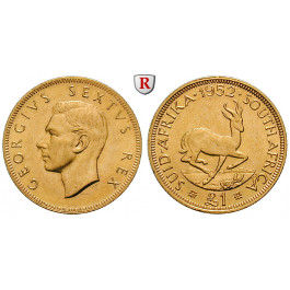 Südafrika, George VI., Pound 1952, 7,32 g fein, f.vz