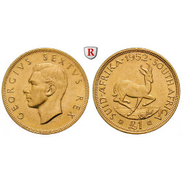 Südafrika, George VI., Pound 1952, 7,32 g fein, f.vz
