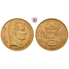 Venezuela, Republik, 20 Bolivares 1910, 5,81 g fein, ss-vz/vz