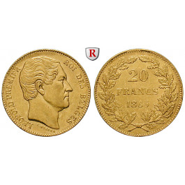 Belgien, Königreich, Leopold I., 20 Francs 1865, 5,81 g fein, ss-vz