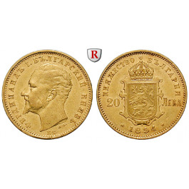Bulgarien, Ferdinand I., Prinz, 20 Leva 1894, 5,81 g fein, ss