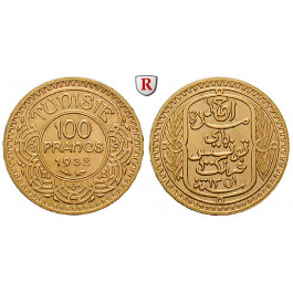 Tunesien, Französisches Protektorat, 100 Francs 1932, 5,9 g fein, vz+