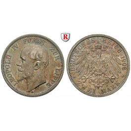 Deutsches Kaiserreich, Lippe, Leopold IV., 2 Mark 1906, A, ss+/vz+, J. 78