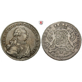 Baden, Baden-Durlach, Karl Friedrich, Konventionstaler 1766, ss