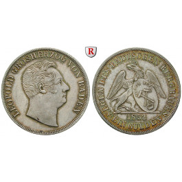 Baden, Baden-Durlach, Karl Leopold Friedrich, Gulden 1852, ss+