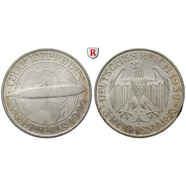Weimarer Republik, 3 Reichsmark 1930, Zeppelin, A, vz, J. 342